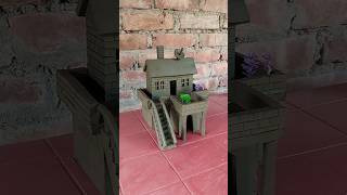 Beautiful miniature mud house making with clay  clayhouse mudhouse craft [upl. by Ettenal49]