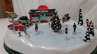 Mr Christmas rock n roll 50s diner ice rink [upl. by Adnohsirk]