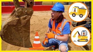 Construction Equipment for Kids  Handyman Hal Visits Diggerland USA [upl. by Bernadene]