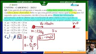 Uma garrafa de refrigerante é lançada a uma velocidade inicial de 10 ms sobre uma superfície plana [upl. by Lustig51]