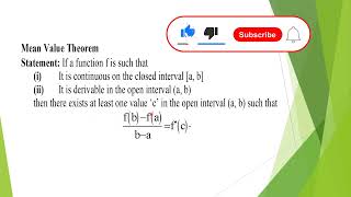 MEAN VALUE THEOREM PROOF  GEOMETRICAL INTERPRETATION AND EXAMPES [upl. by Takken]