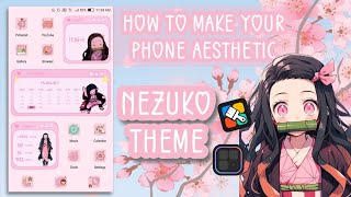 🌸 how to make your phone aesthetic  nezuko theme  widgetopia tutorial [upl. by Gran]