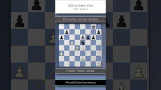 Fischer Robert James vs Reshevsky Samuel Herman USAch New York Round 3 ½½ [upl. by Ahsieker]