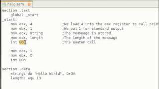 Assembly Language Tutorial 11 Making System Calls [upl. by Desdemona]