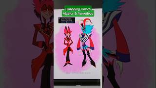 Alastor and Asmodeus from Hazbin Hotel  Swapping colors ✨️ hazbinhotel drawing helluvaboss art [upl. by Hapte]