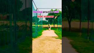 Batting practice with side armour🏏 cricket batting battingpractice hiteshcsvlog shorts [upl. by Auqemahs]