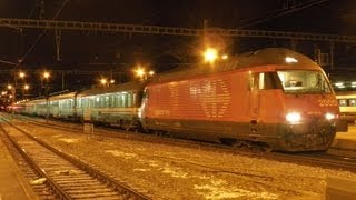 Bahnverkehr in Brig am 31210  EuroNights Italien  Frankreich [upl. by Ayra]