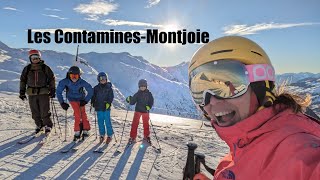 Family skiing aux ContaminesMontjoie on Christmas 2023  New Year 2024 [upl. by Neehahs]