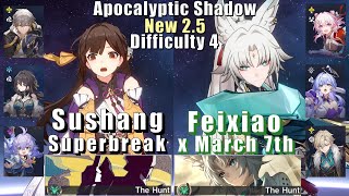 New Apocalyptic Shadow 4  E6 Sushang Superbreak amp E0 Feixiao March 7th  25 3 Stars  Star Rail [upl. by Grove]