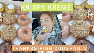 LETS TASTE KRISPY KREMES THANKSGIVING DOUGHNUTS JOIN ME FOR A DELICIOUS CARFEAST [upl. by Hamlen639]