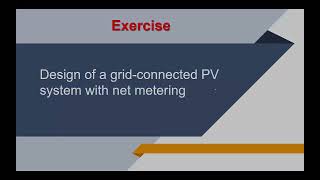 Exercicise  How to design a gridconnected PV system with net metering [upl. by Zeni]