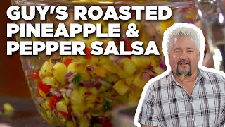 Guy Fieris Roasted Pineapple and Pepper Salsa  Guys Big Bite  Food Network [upl. by Irra]