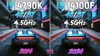 i7 4790K vs i3 14100F  10 Generation Difference [upl. by Atsok]