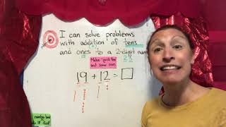 MATH  Grade 1  Addition of 2digit numbers  Mrs Baker [upl. by Greeley451]