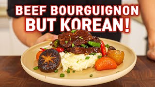 How a Korean Chef Makes Beef Bourguignon With a Korean Twist l But Korean [upl. by Valsimot]