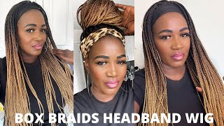 OMG I TRIED A BOX BRAID HEADBAND WIG THE BEST QUICK PROTECTIVE HAIRSTYLE  Neatandsleek [upl. by Worrad]