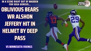 Oblivious Bears WR Alshon Jeffery Hit In Helmet By Deep Pass [upl. by Asuncion678]