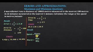 Errors and Approximations in Division Finding Max and Min Quotients [upl. by Theresita722]