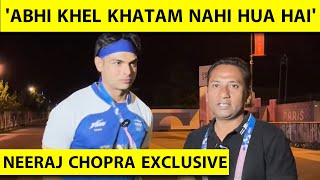 NEERAJ CHOPRA INTERVIEW  Not Happy But Ready for More Competition with Arshad Nadeem Olympic 2024 [upl. by Nilyahs]