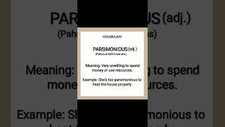 shorts vocabulary  PARSIMONIOUS [upl. by Aerdnod]