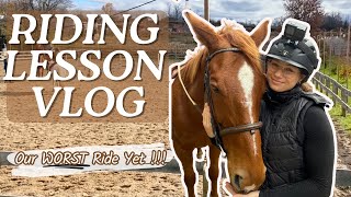 OUR WORST RIDE YET  Horse Riding Lesson Vlog [upl. by Nauht]