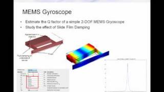 COMSOL Multiphysics for MEMS Applications  Part 2 of 3 [upl. by Kylie]