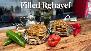 How To Make Filled Moroccan Pancakes  MssemenRghayef [upl. by Itsa]