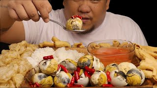 FILIPINO STREET FOOD MUKBANG ASMR  BALUT  CHICHARON  MUKBANG PHILIPPINES [upl. by Christianna]