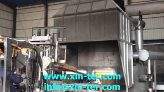 Aluminium melting furnace  Charging aluminium cans by forklift [upl. by Krongold]