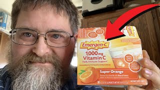 EmergenC 1000mg Vitamin C Powder Super Orange Flavor Review [upl. by Cedric839]