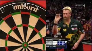 Simon Whitlock 9 Darter Premier League 2012 Semi Final [upl. by Atinrahc]