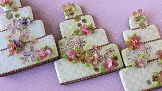 How to Make MultiMedia Wedding Cake Cookies [upl. by Forward384]