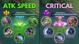 Miya Attack Speed Build vs Miya Critical Build [upl. by Aynot]