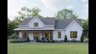 MODERN FARMHOUSE PLAN 00900294 WITH INTERIOR [upl. by Nylirak]