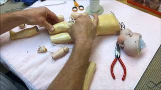 Step By Step How To Restring An Antique Ball Jointed Doll [upl. by Kurtzman]