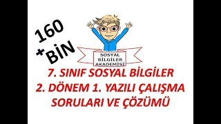 7 Sınıf Sosyal Bilgiler 2 Dönem 1 Yazılı Çalışma Soruları ve Çözümü [upl. by Maudie]