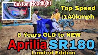 Indias Fastest Aprilia SR180🥵 Customized Top Speed 140kmph🥶 Limited edition Paint😎 Detailed Vlog [upl. by Rora437]