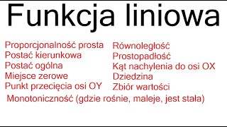 funkcja liniowa  wszystko co musisz wiedzieć w 42 minuty Równoległość Prostopadłość Miejsce zerowe [upl. by Wyler]