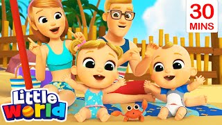 Beach Song  30 Minutes of Kids Songs amp Nursery Rhymes by Little World [upl. by Emalee915]