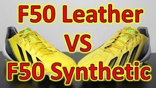 Adidas F50 adizero miCoach 2 Leather VS Synthetic  Comparison  On Feet [upl. by Ancell]