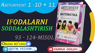 21 Ifodalarni soddalashtirish 93  123 misol  Abituriyent 1  10 11 yechimlari [upl. by Lodge]