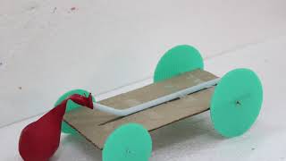 Balloon powered car Very simple projects for kids [upl. by Lasky]