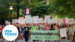 Abortionrights protesters clash with police during nationwide protests  USA TODAY [upl. by Sucramat328]