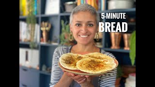 5MINUTE BREAD  Quick and delicious flatbreads  Perfect bread in Minutes  Food with Chetna [upl. by Livingston544]