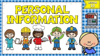 LECCIÓN 10 CÓMO DAR INFORMACIÓN PERSONAL EN INGLÉS  PERSONAL INFORMATION IN ENGLISH [upl. by Aisital]