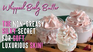 How to Make Whipped Body Butter BEST DRY SKIN MOISTURIZER DIY SECRET NonGreasy Ingredient [upl. by Keelby]