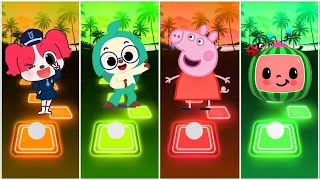 Sheriff Labrador 🆚 Cocomelon 🆚 Peepa Pig 🆚 Pinkfong Hogi  Cocomelon Tiles Hop EDM Rush [upl. by Gilbert510]