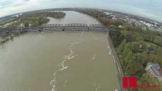 La piena del fiume Po a Cremona vista dal drone  PRO CREMONA [upl. by Adok]