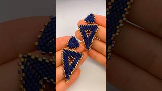 Aretes peyote triangular handmade beadingtutorials miyuki miyuki [upl. by Sidran]