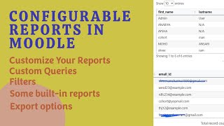 Configurable Reports in Moodle 2024 [upl. by Talich]